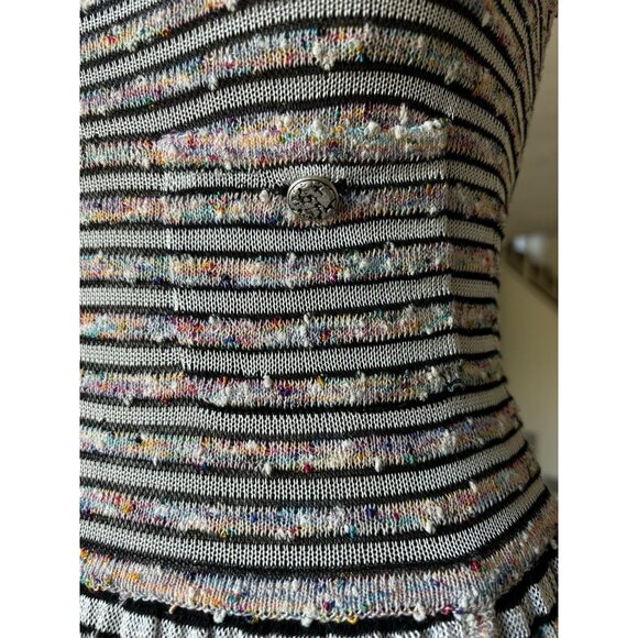 CHANEL Multicolor Striped Sleeveless Knit Dress, Size 34 Italy - Picture 2 of 15